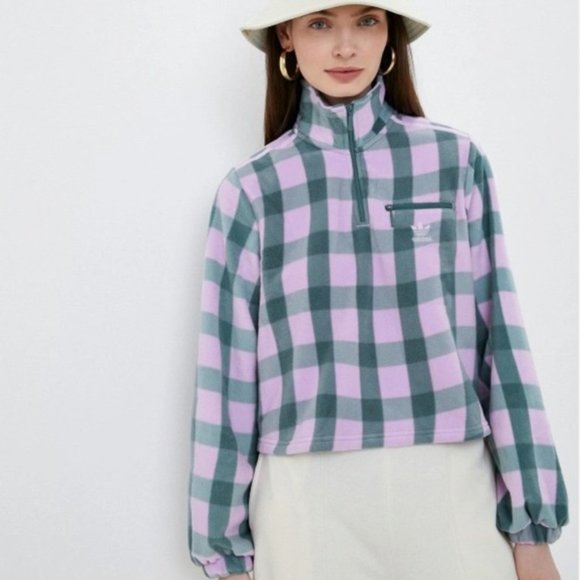 Brand New Adidas Half-Zip Polar Fleece Sweatshirt Coat - Picture 5 of 13